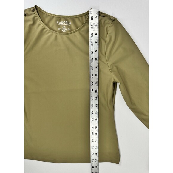 Canopea Swim Top Womens 6 Olive Green Long Sleeve UPF 50 Rash Guard Sustainable - Picture 8 of 12